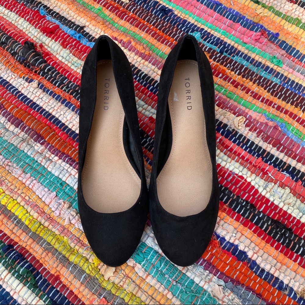 SOLD Torrid | Suede Black Block Heel Pumps - Picture 2 of 5